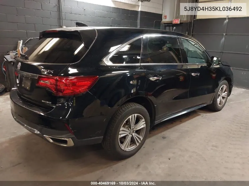 5J8YD4H35KL036492 2019 Acura Mdx Standard