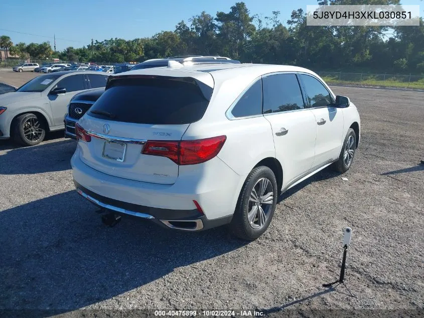 5J8YD4H3XKL030851 2019 Acura Mdx