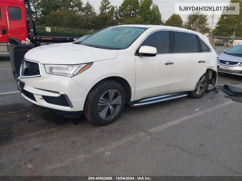 5J8YD4H32KL017348 2019 Acura Mdx Standard