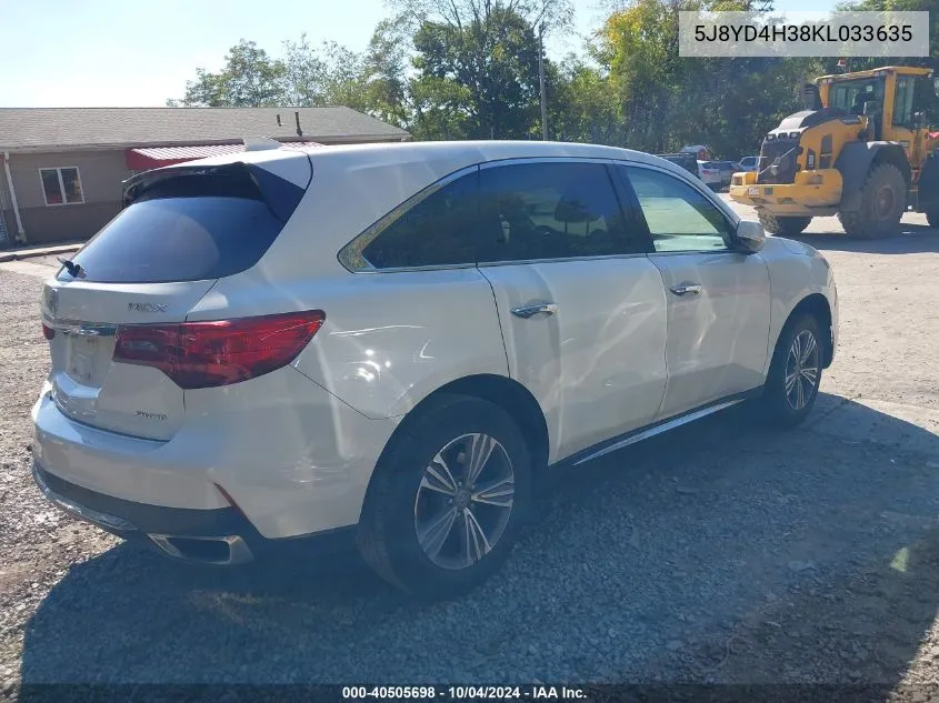 5J8YD4H38KL033635 2019 Acura Mdx Standard