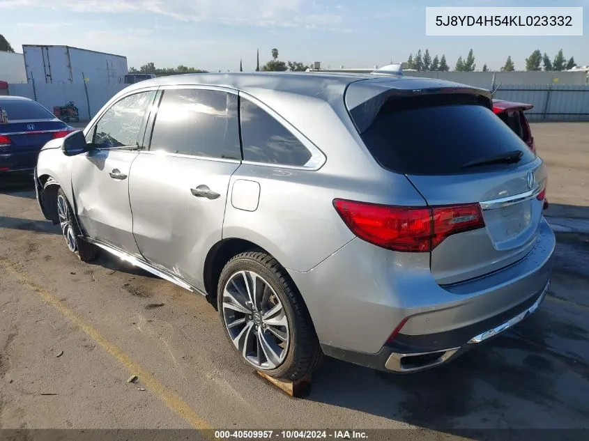 5J8YD4H54KL023332 2019 Acura Mdx Tech Pkg