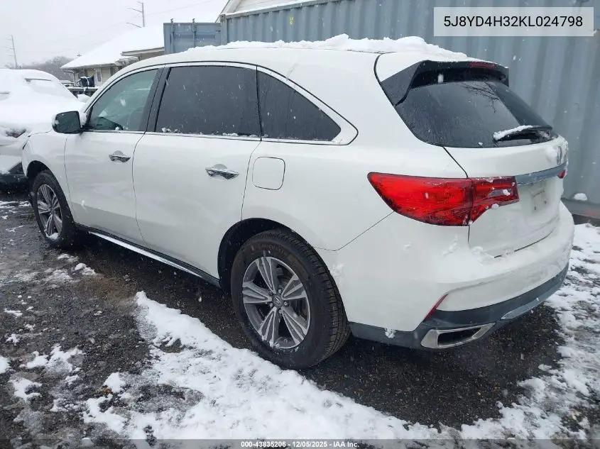 5J8YD4H32KL024798 2019 Acura Mdx Standard