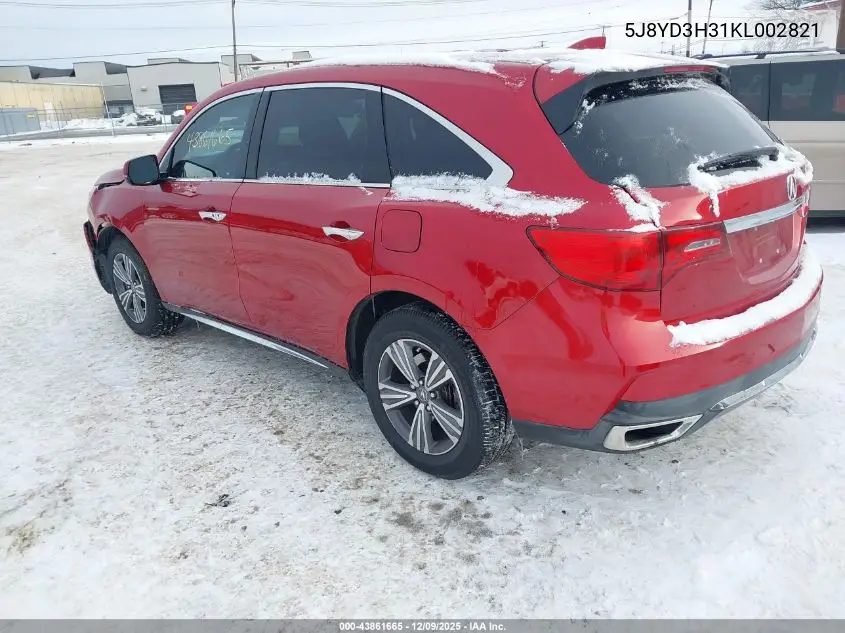 5J8YD3H31KL002821 2019 Acura Mdx Standard