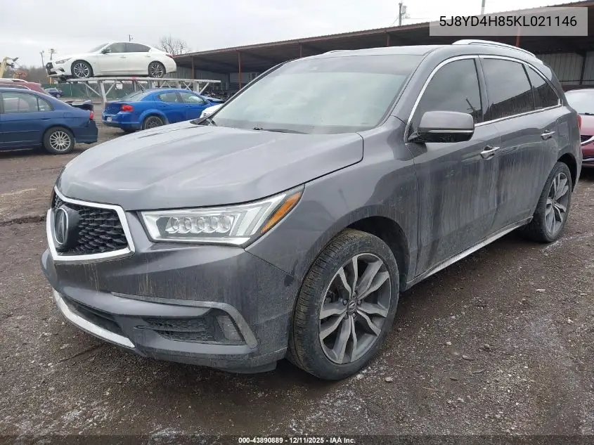 5J8YD4H85KL021146 2019 Acura Mdx Advance Pkg