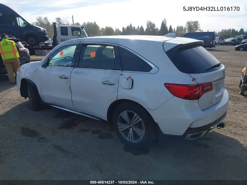 5J8YD4H32LL016170 2020 Acura Mdx Standard