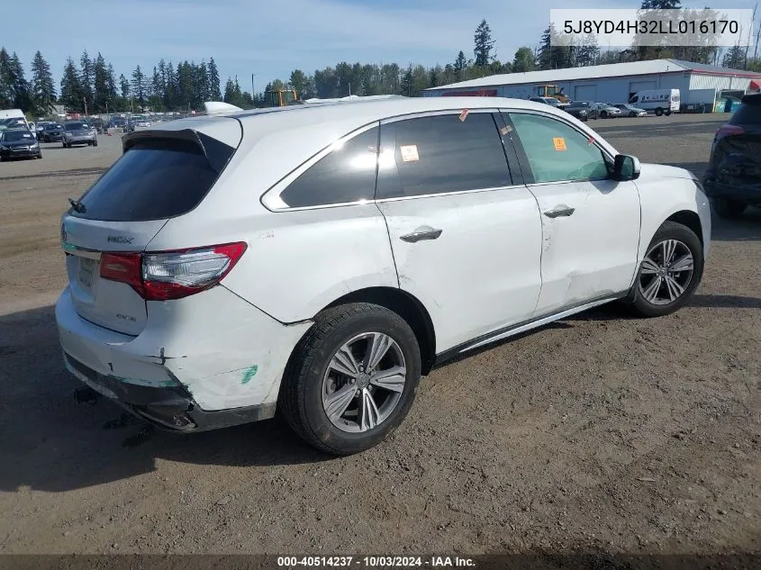 5J8YD4H32LL016170 2020 Acura Mdx Standard