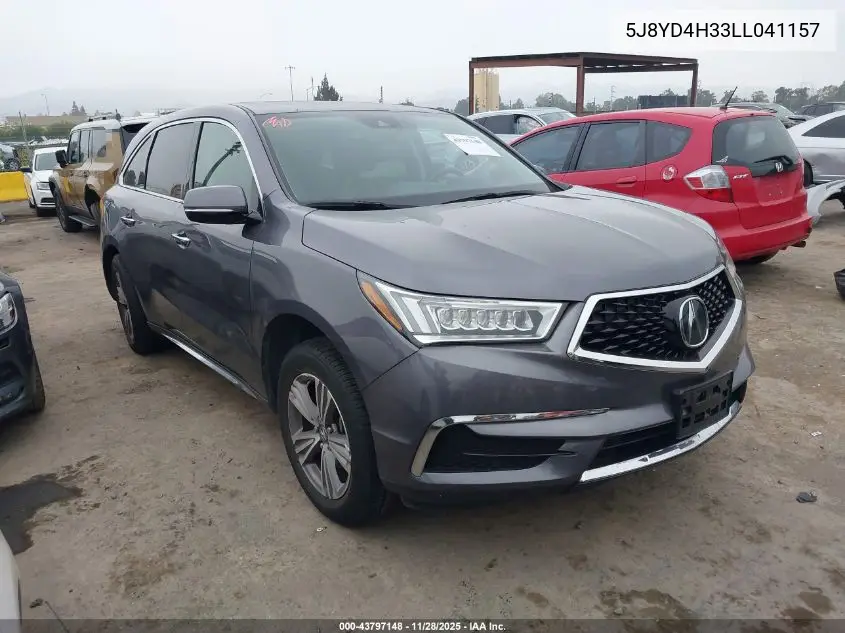 5J8YD4H33LL041157 2020 Acura Mdx Standard