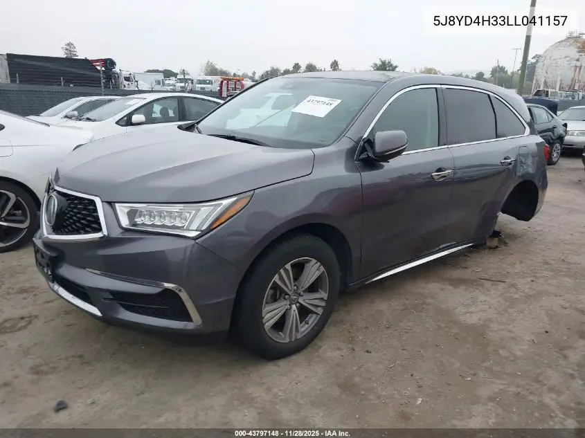5J8YD4H33LL041157 2020 Acura Mdx Standard