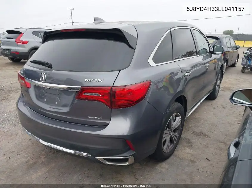5J8YD4H33LL041157 2020 Acura Mdx Standard