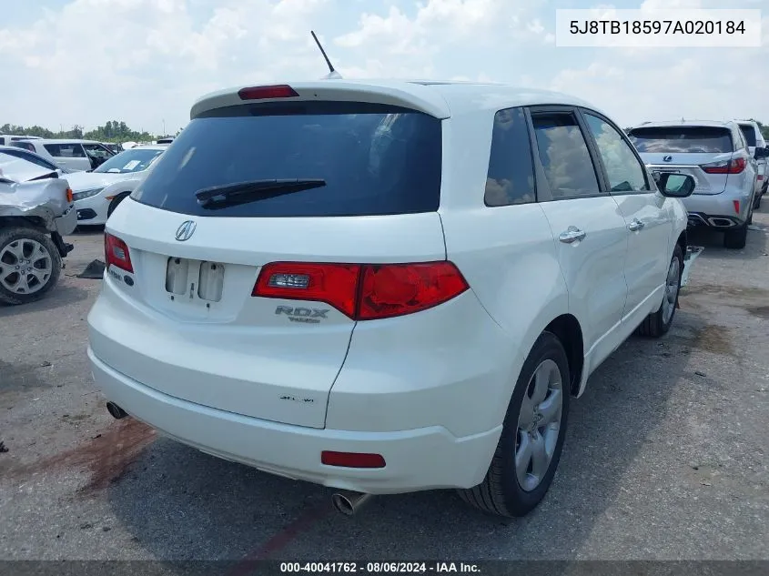 5J8TB18597A020184 2007 Acura Rdx