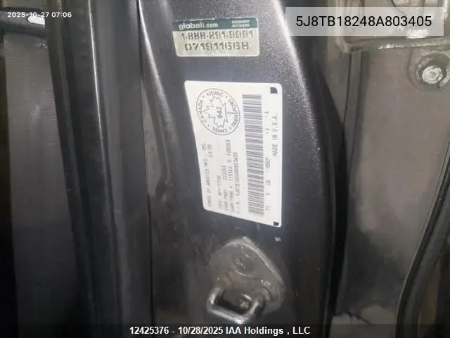 5J8TB18248A803405 2008 Acura Rdx