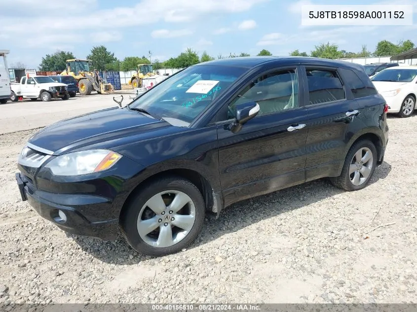 5J8TB18598A001152 2008 Acura Rdx