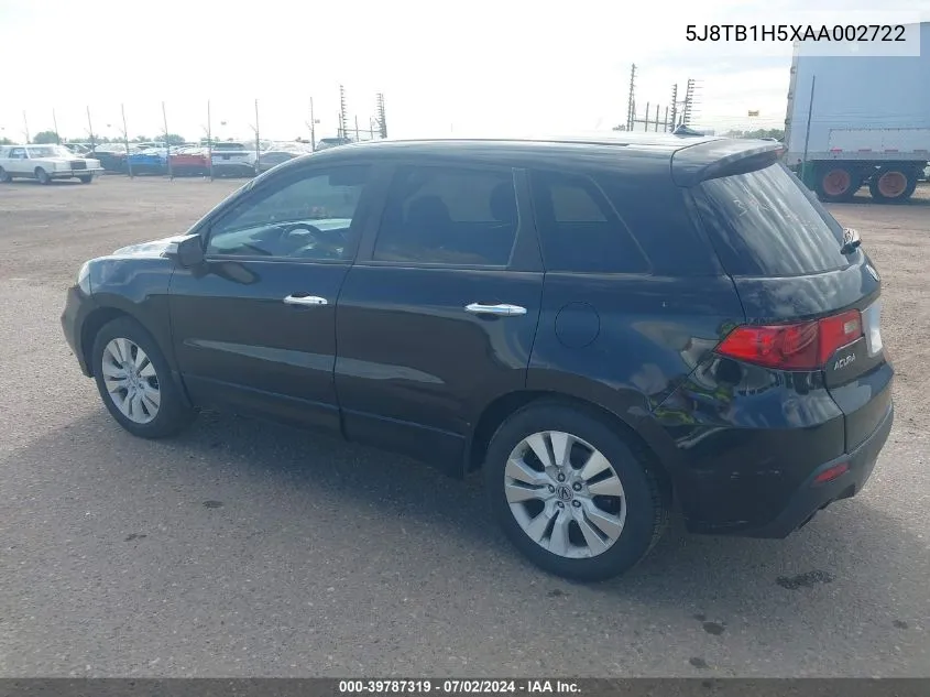 5J8TB1H5XAA002722 2010 Acura Rdx