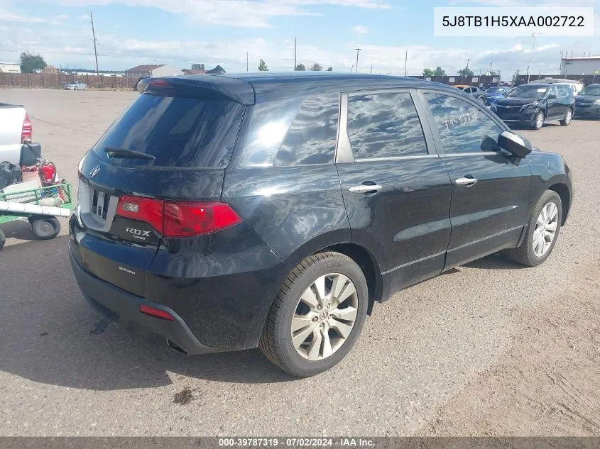 5J8TB1H5XAA002722 2010 Acura Rdx