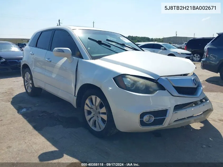 5J8TB2H21BA002671 2011 Acura Rdx