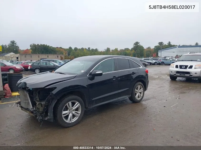 5J8TB4H58EL020017 2014 Acura Rdx