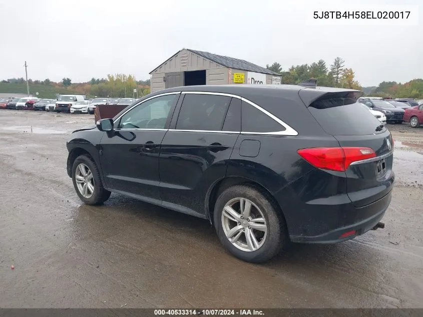 5J8TB4H58EL020017 2014 Acura Rdx