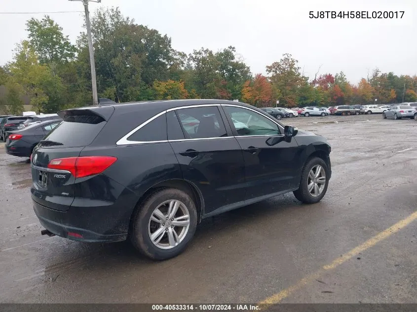 5J8TB4H58EL020017 2014 Acura Rdx