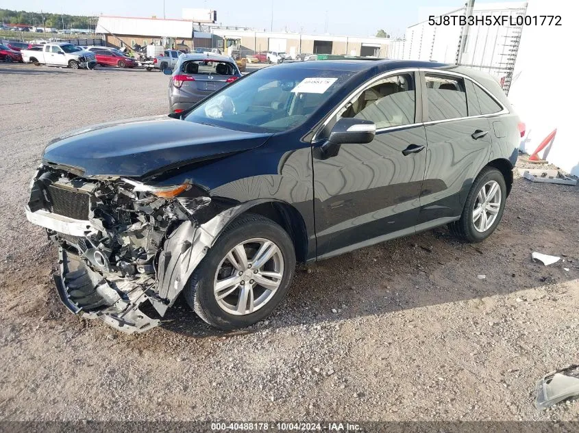 5J8TB3H5XFL001772 2015 Acura Rdx