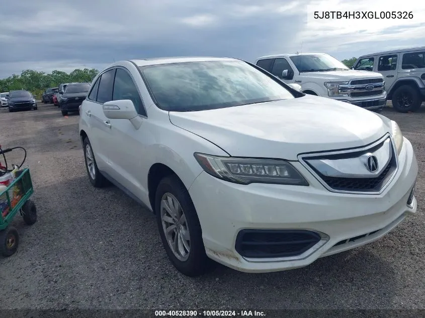 5J8TB4H3XGL005326 2016 Acura Rdx