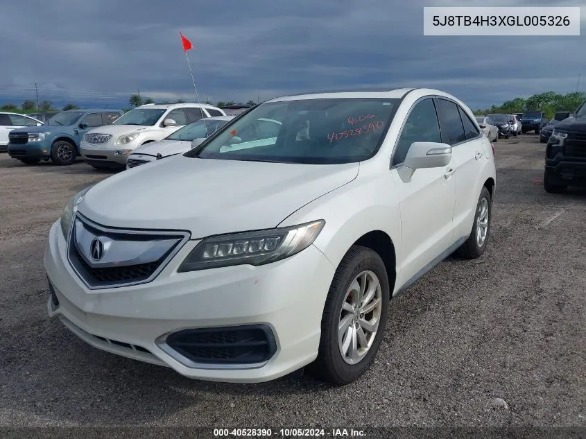 5J8TB4H3XGL005326 2016 Acura Rdx