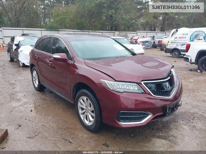 5J8TB3H33GL011396 2016 Acura Rdx Acurawatch Plus Pkg