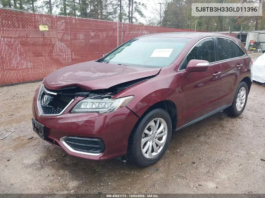 5J8TB3H33GL011396 2016 Acura Rdx Acurawatch Plus Pkg