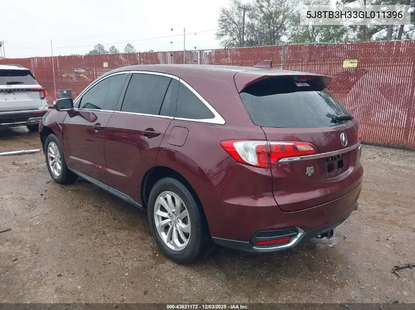 5J8TB3H33GL011396 2016 Acura Rdx Acurawatch Plus Pkg
