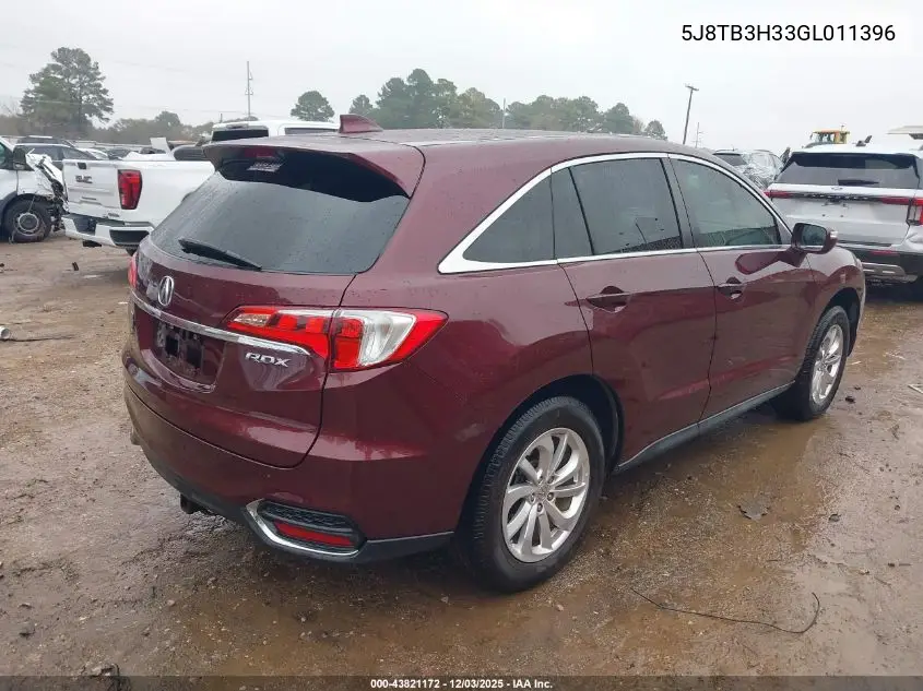 5J8TB3H33GL011396 2016 Acura Rdx Acurawatch Plus Pkg