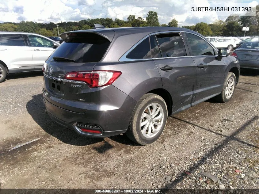 5J8TB4H58HL031393 2017 Acura Rdx