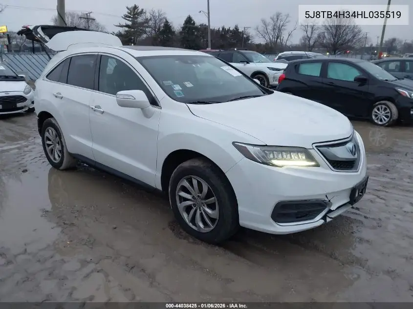 5J8TB4H34HL035519 2017 Acura Rdx Acurawatch Plus Package