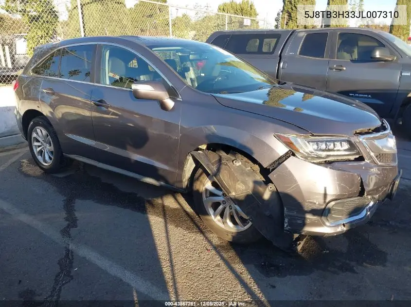5J8TB3H33JL007310 2018 Acura Rdx Acurawatch Plus Package