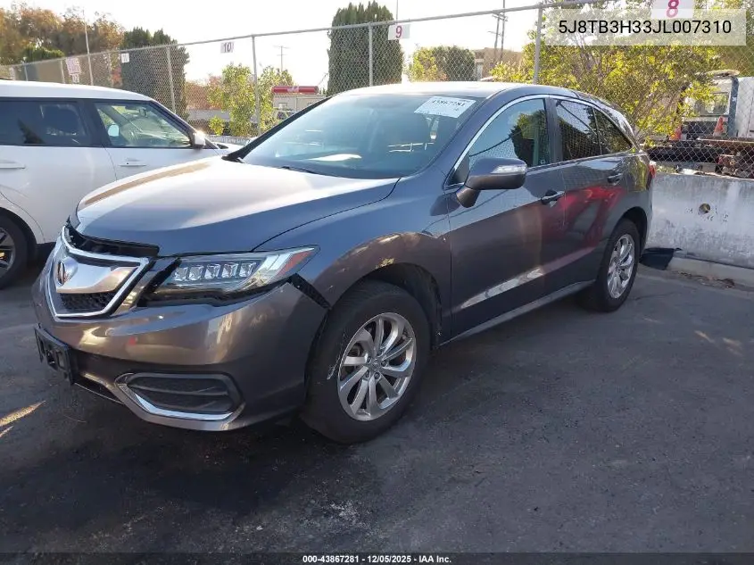 5J8TB3H33JL007310 2018 Acura Rdx Acurawatch Plus Package