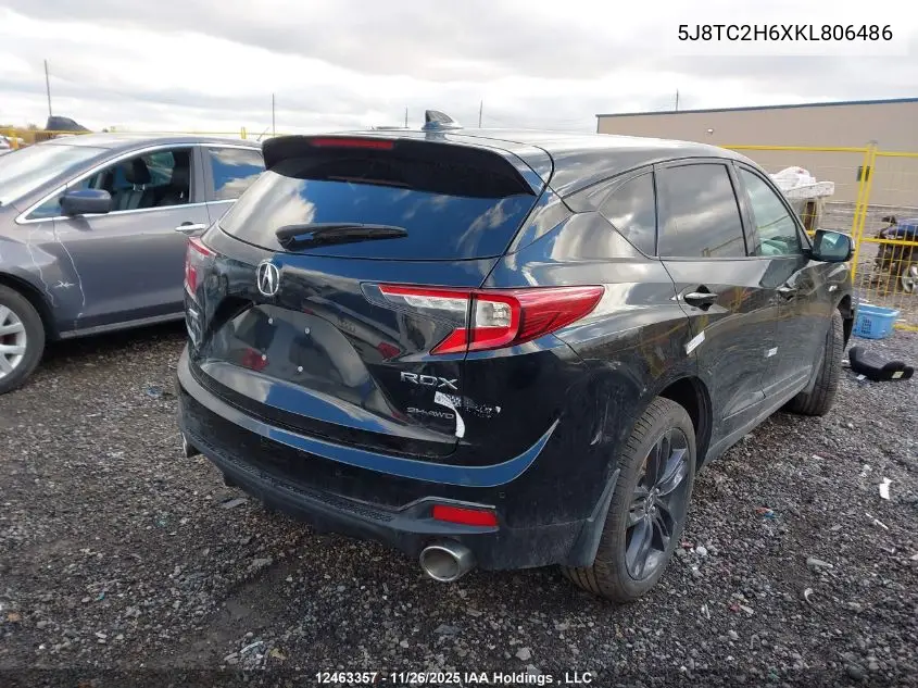 5J8TC2H6XKL806486 2019 Acura Rdx