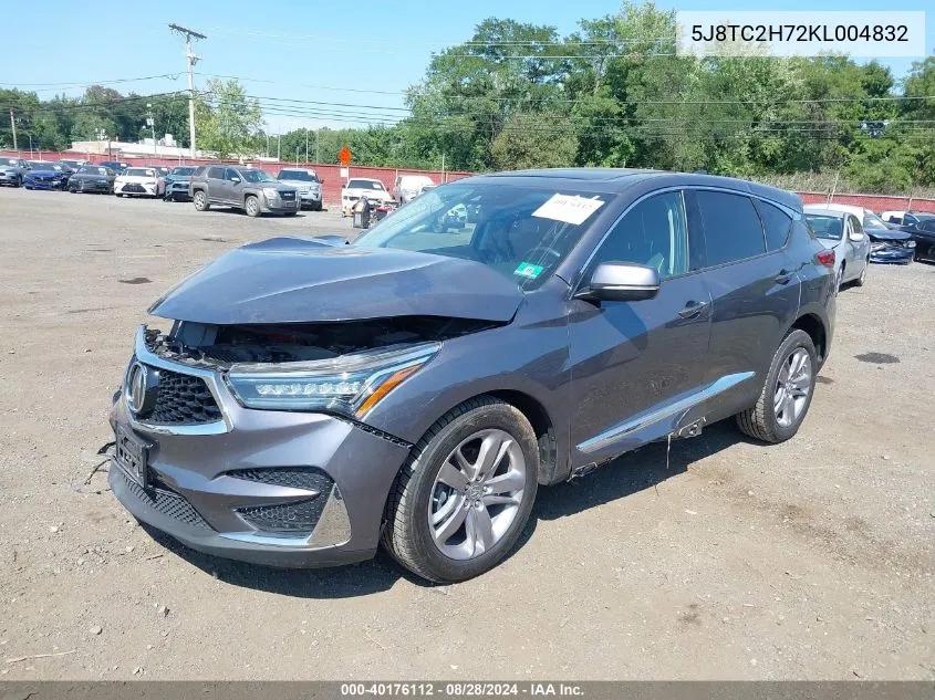 5J8TC2H72KL004832 2019 Acura Rdx Advance Package