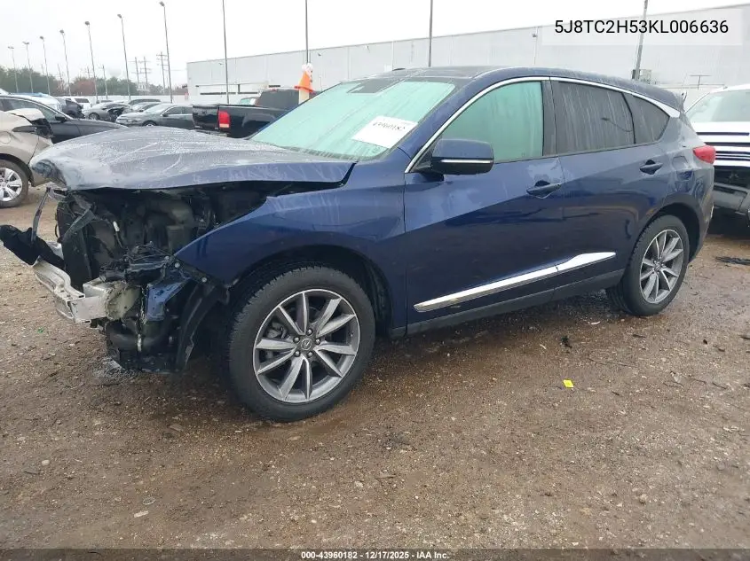 5J8TC2H53KL006636 2019 Acura Rdx Technology Package