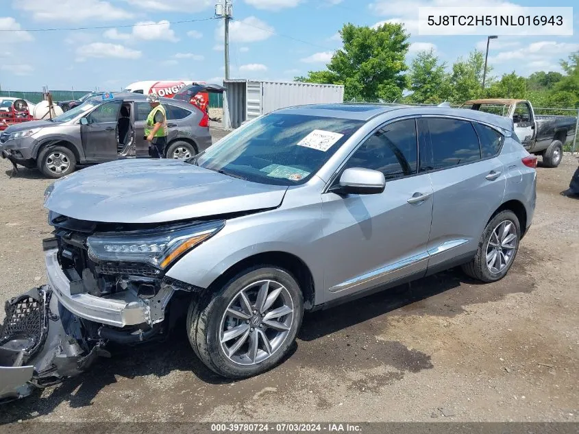 5J8TC2H51NL016943 2022 Acura Rdx Technology Package