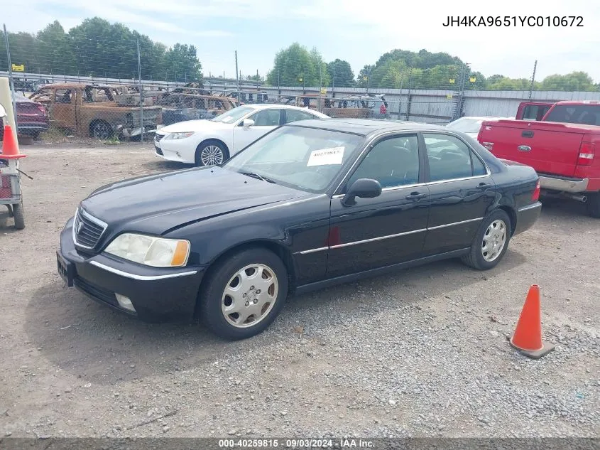 JH4KA9651YC010672 2000 Acura Rl 3.5