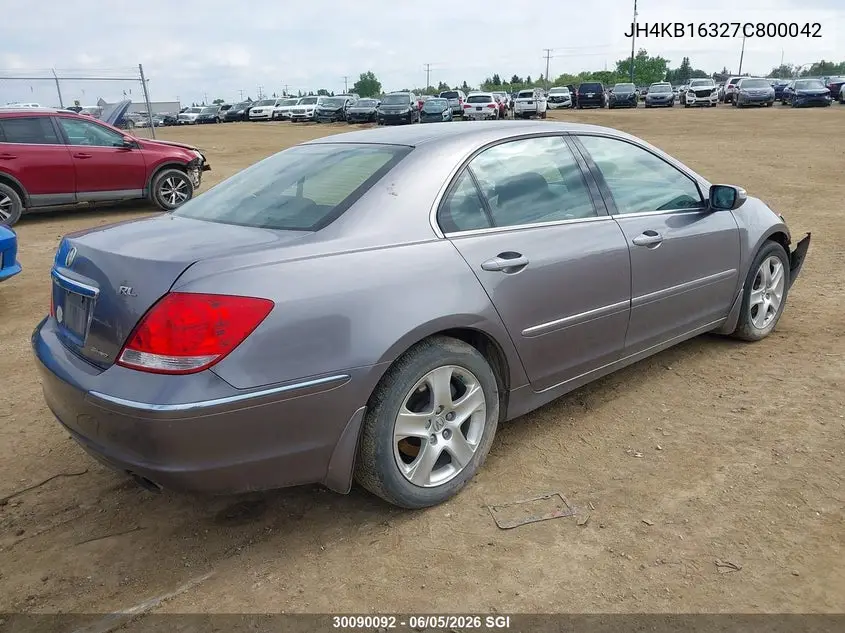 2007 Acura Rl VIN: JH4KB16327C800042 Lot: 30090092