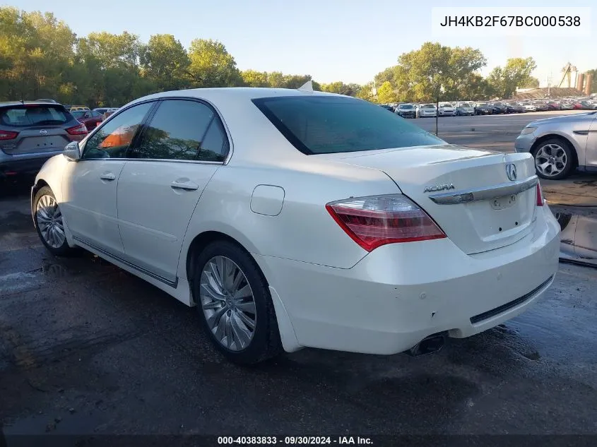 JH4KB2F67BC000538 2011 Acura Rl 3.7