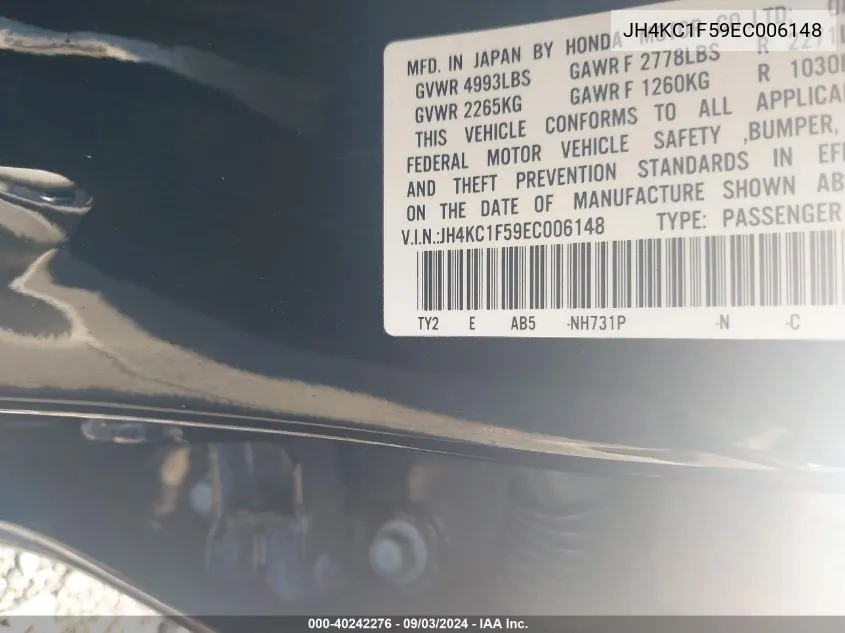 JH4KC1F59EC006148 2014 Acura Rlx