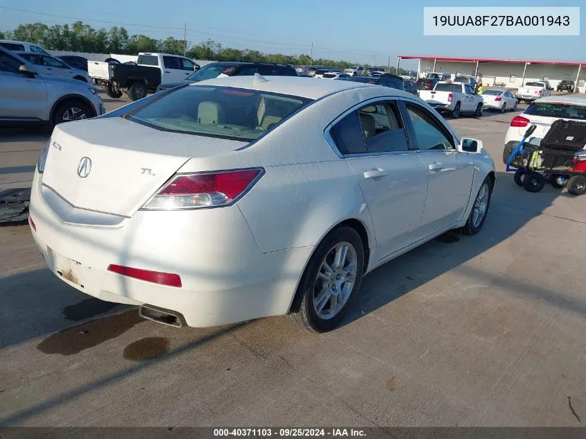 19UUA8F27BA001943 2011 Acura Tl 3.5