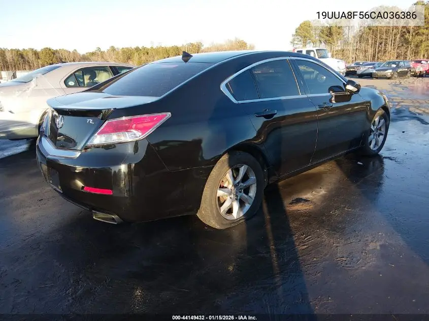 19UUA8F56CA036386 2012 Acura Tl 3.5