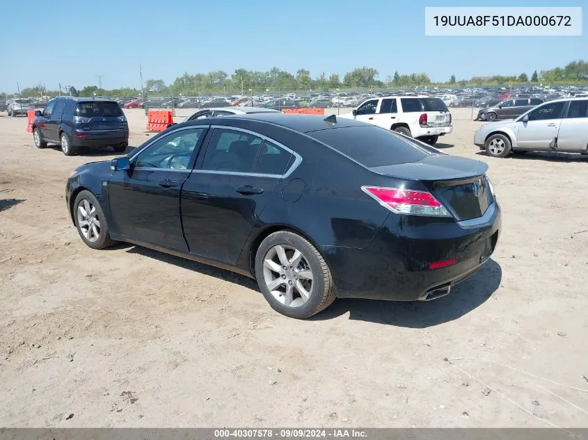 19UUA8F51DA000672 2013 Acura Tl 3.5