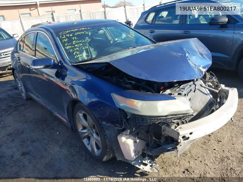 19UUA9F51EA800217 2014 Acura Tl Tech