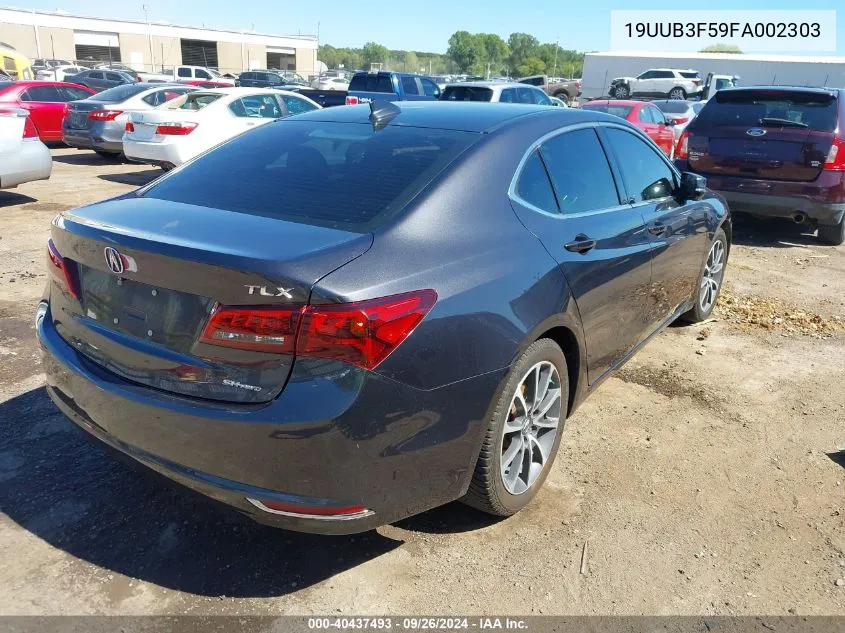 19UUB3F59FA002303 2015 Acura Tlx Tech