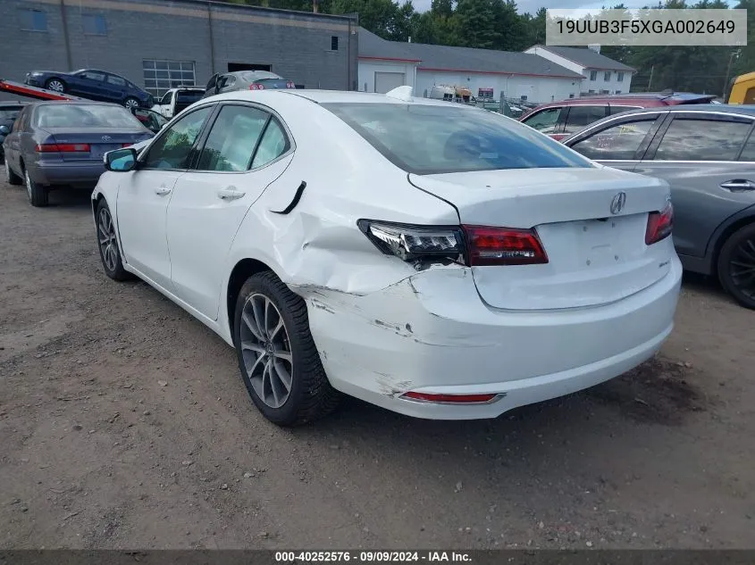 19UUB3F5XGA002649 2016 Acura Tlx V6 Tech