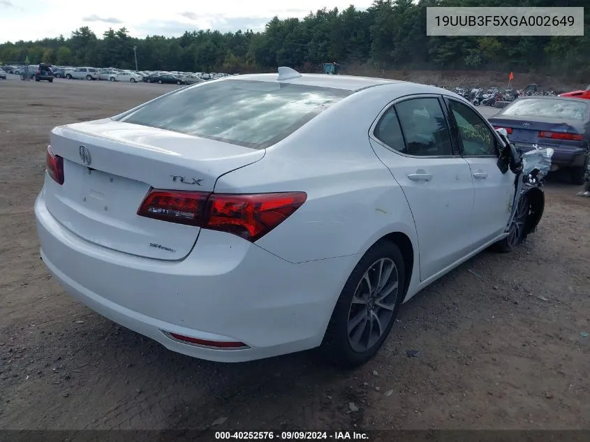 19UUB3F5XGA002649 2016 Acura Tlx V6 Tech