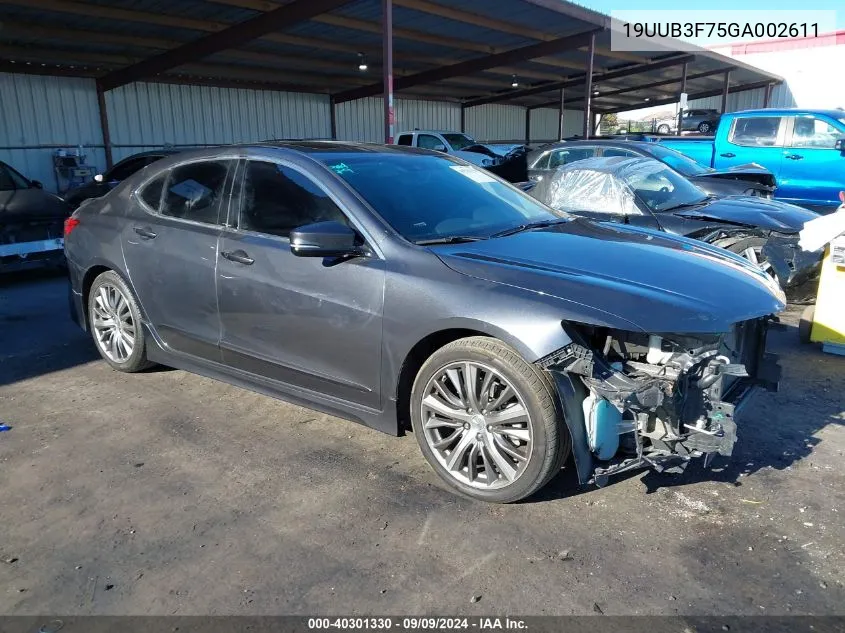 19UUB3F75GA002611 2016 Acura Tlx V6 Advance