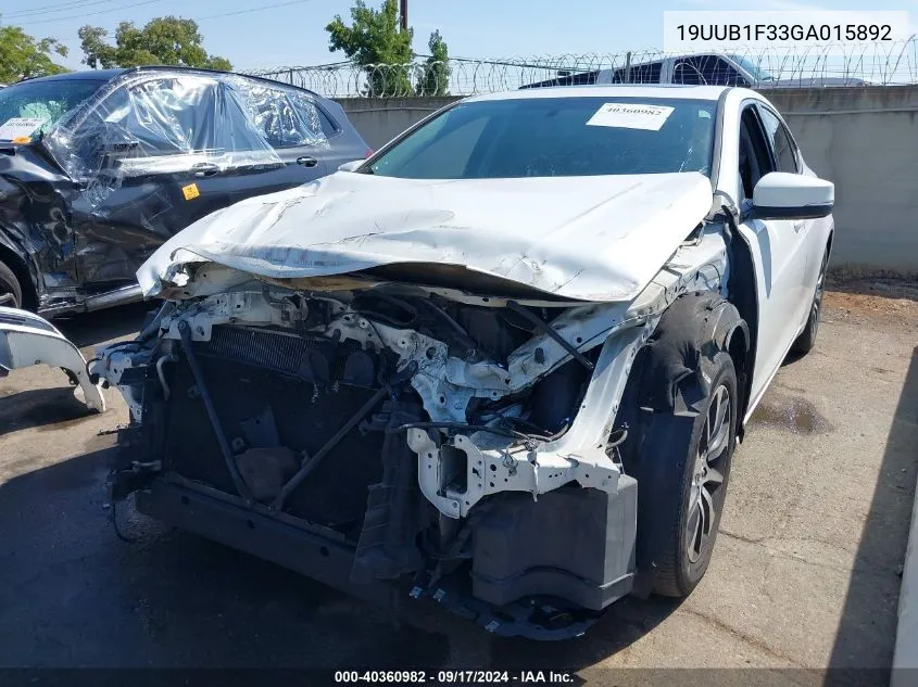 19UUB1F33GA015892 2016 Acura Tlx